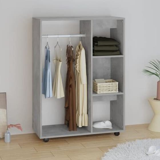Δίφυλλη Ντουλάπα Vidaxl από Μοριοσανίδα 80x40x110cm - Γκρι Σκυροδέρματος image 1