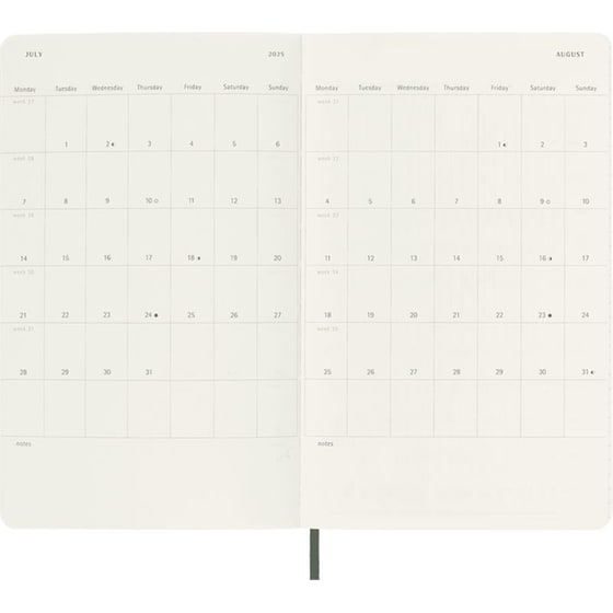 Ημερολόγιο Εβδομαδιαίο Moleskine 2025 12M Large Myrtle Green Soft image 5
