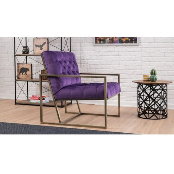 Πολυθρόνα 24mall Lario από Ύφασμα/Ξύλο 66x78x84 cm - Μωβ image 2