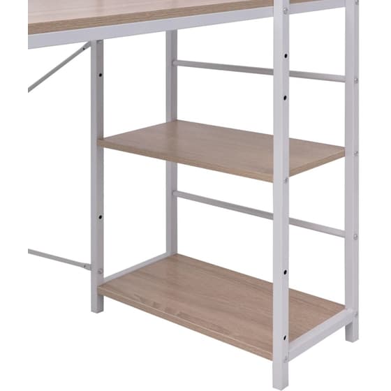 Γραφείο Βιβλιοθήκη VidaXL από Μοριοσανίδα 120x52cm - Δρυς/Λευκό image 1