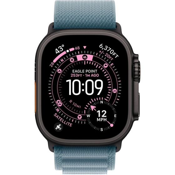 Λουράκι Apple Alpine Loop L για Apple Watch 49mm - Light Blue with Black Titanium Finish image 1