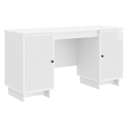Γραφείο VidaXL από Επεξεργασμένο Ξύλο 142,5x50x75 cm - Γυαλιστερό Λευκό
