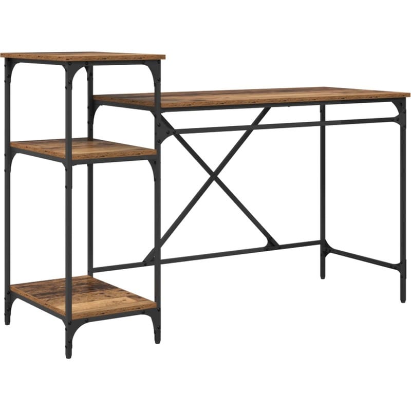 Γραφείο VidaXL από Επεξεργασμένο Ξύλο 135x50x90 cm - Παλιό Ξύλο