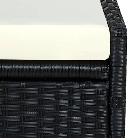 Ξαπλώστρα VidaXL από Συνθετικό Ρατάν 200x55x30-72.5 cm - Μαύρη/Κρεμ image 5