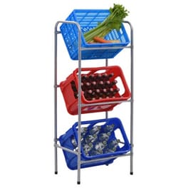 Vidaxl Σταντ Για 3 Τελάρα Αποθήκευσης Ασημί 50 X 33 X 116 Εκ. Ατσάλινο