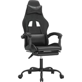 Καρέκλα Gaming VIDAXL 3143838 με Υποπόδιο από Τεχνητό Δέρμα - Μαύρη
