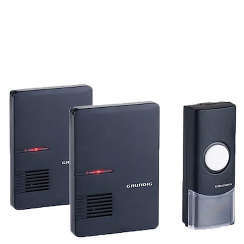 Grundig 48576 Ασύρματο Κουδούνι Πόρτας 11x7.5x3 Cm Με 2 Δέκτες, 36 Μελωδίες