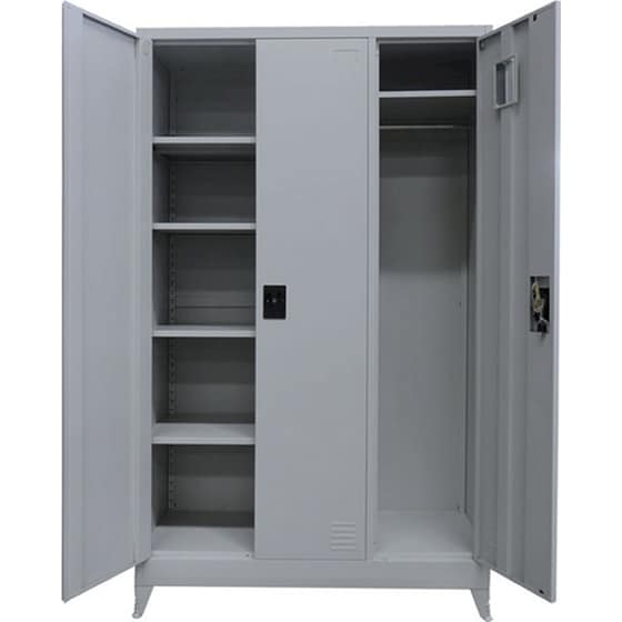 Μεταλλική Ντουλάπα 105x40x191cm Γαλβανιζέ 3φυλλη Με 5 Ράφια Και Ρυθμιζόμενα Πόδια -7 Αποθηκευτικοί Χώροι 50.5kg Steelen image 2