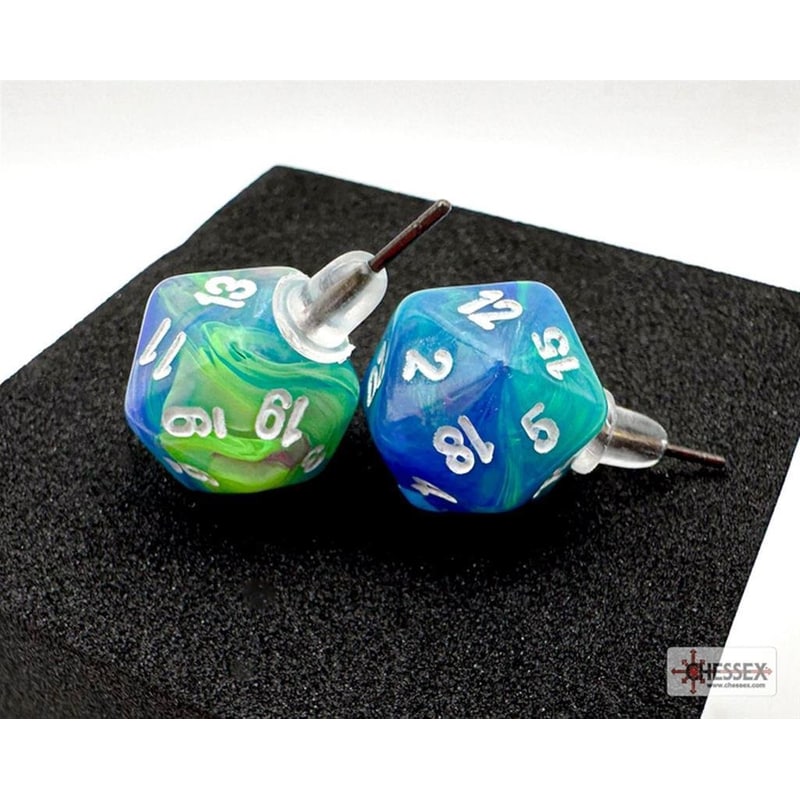 CHESSEX Καρφωτά Σκουλαρίκια Chessex Festive Waterlily Mini-poly D20 - Πολύχρωμα