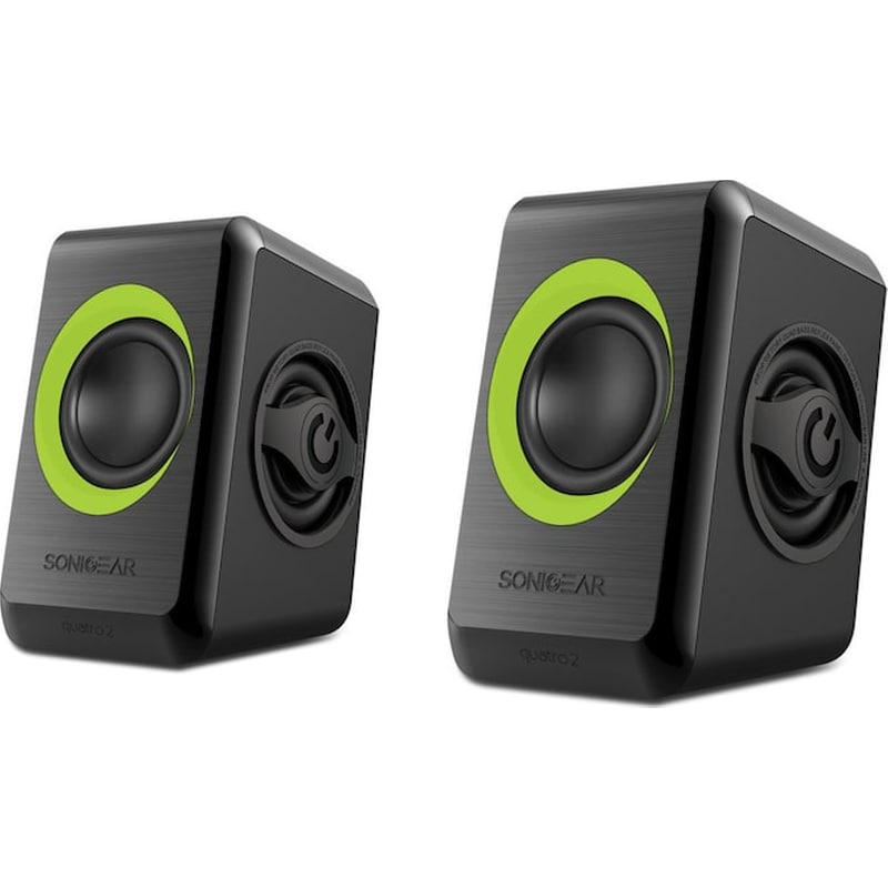 SONIC GEARS Ηχεία 2.0 Sonic Gear Quatro 2 6W - Black/Lime Green