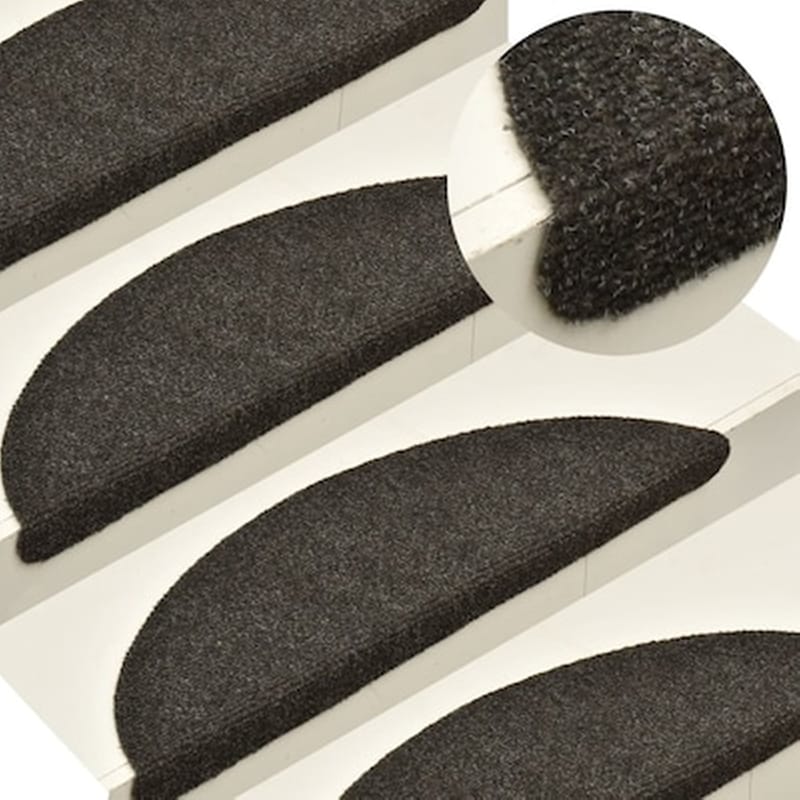 Vidaxl Πατάκια Σκάλας Αυτοκόλ. 10 Τεμ Αν. Καφέ 56x17x3 Εκ Βελονιασμένο VIDAXL