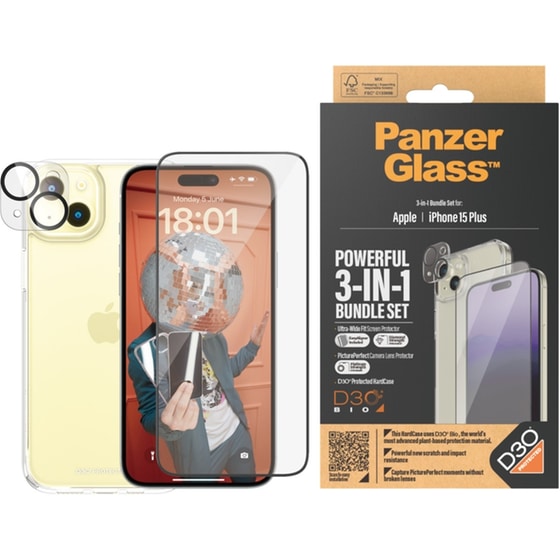 Θήκη & Προστασία Οθόνης / Καμερών Apple iPhone 15 Plus - PanzerGlass Bundle Hardcase with D30 - Διάφανο image 2
