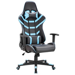 Καρέκλα Gaming Γραφείου Woodwell BF9050 από Τεχνητό Δέρμα - Μπλε