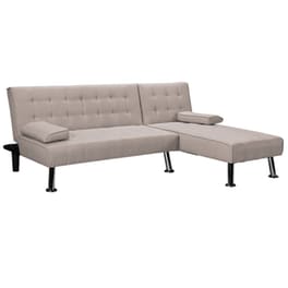 Πενταθέσιος Καναπές-Κρεβάτι Brisk Pakoworld Ύφασμα 200x146x75 cm - Καφέ