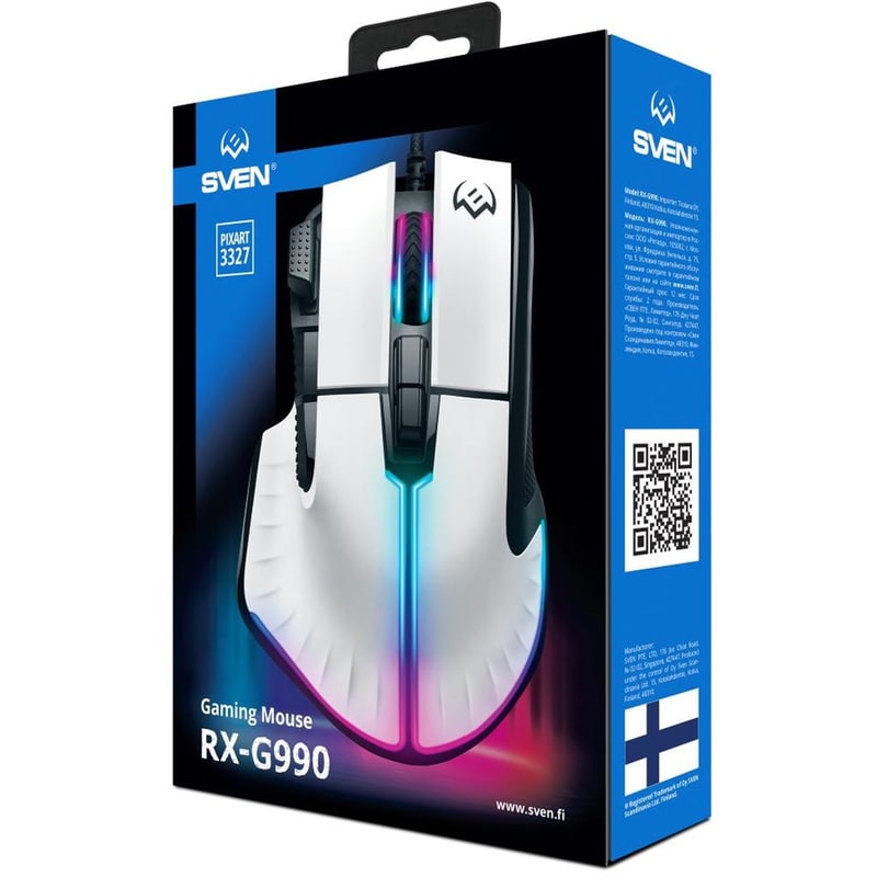 SVEN Gaming Ενσύρματο Ποντίκι Sven RGB 12400 DPI - Λευκό