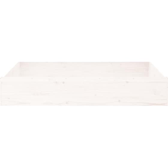 VidaXL Αμμοδόχος με Καθίσματα Τετράγωνη 111x111x20cm Ξύλινη - Λευκό image 4