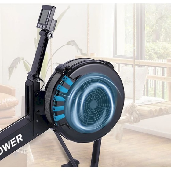 Κωπηλατική με Αερο-Μαγνητική Αντίσταση Power Force Power Train Air Rower PF-14007 260x63x75cm - Μαύρη image 3