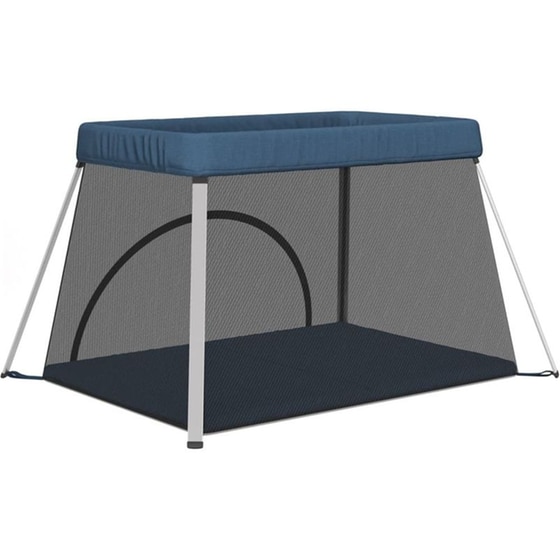 Παρκοκρέβατο VidaXL με Στρώμα Μπλε image 4