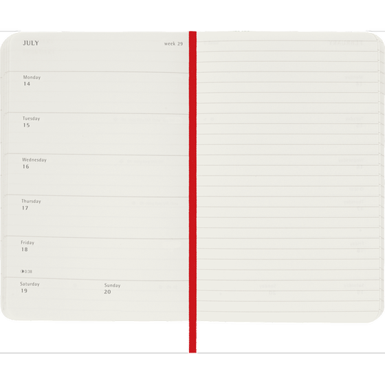 Ακαδημαϊκό Ημερολόγιο Εβδομαδιαίο Moleskine 2024-25 18Μ Pocket Scar. Red Soft image 2