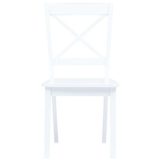 Καρέκλες Τραπεζαρίας Vidaxl από Μασίφ Ξύλο Καουτσουκόδεντρου 2 Τμχ - Λευκές image 1