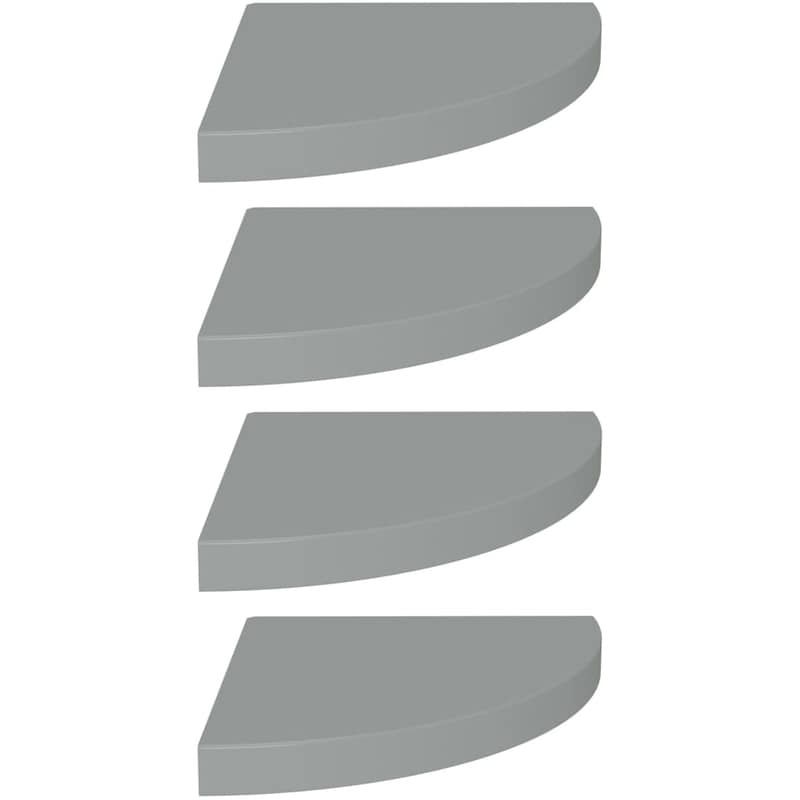 Ράφια Τοίχου VidaXL Γωνιακά από MDF 35x35x3.8 cm 4 Τμχ - Γκρι VIDAXL