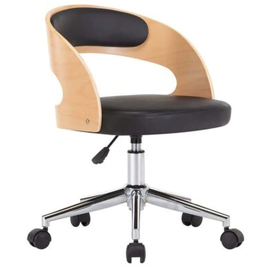 Καρέκλα Τραπεζαρίας Vidaxl από Λυγισμένο Ξύλο/Συνθετικό Δέρμα Περιστρεφόμενη - Μαύρη image 0