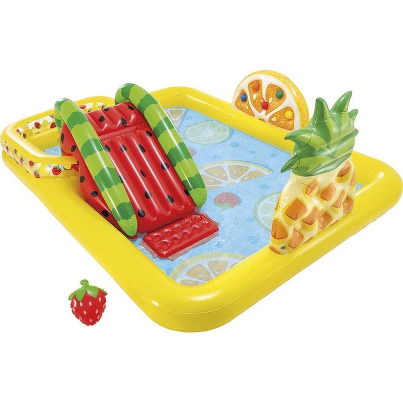 Φουσκωτή Παιδική Πισίνα Intex Παιδότοπος Fruit Play 493 + 57 Lt - Πολύχρωμη