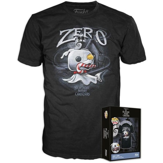 Funko Pop! Boxed Tee: Disney Nightmare Before Christmas - Zero With Cane Black T-shirt (l) image 0