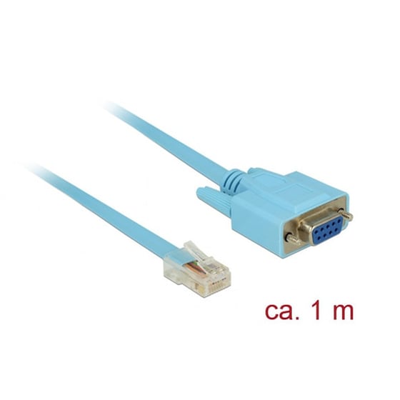 Delock Καλώδιο Serial Rs-232 Db9 Female Σε Rj45 Male, 1m, Μπλε image 0