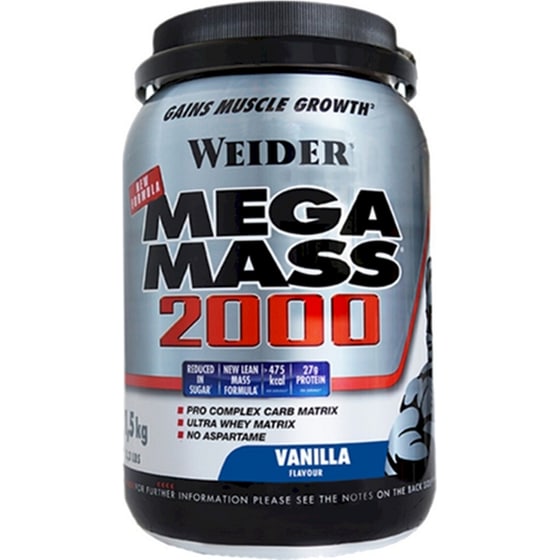 Πρωτεΐνη Weider Mega Mass 2000 Βανίλια - 1,5kg image 0