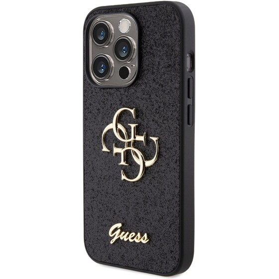 Θήκη Apple iPhone 15 Pro - Guess Fixed Glitter 4g Logo Case - Μαύρο image 4