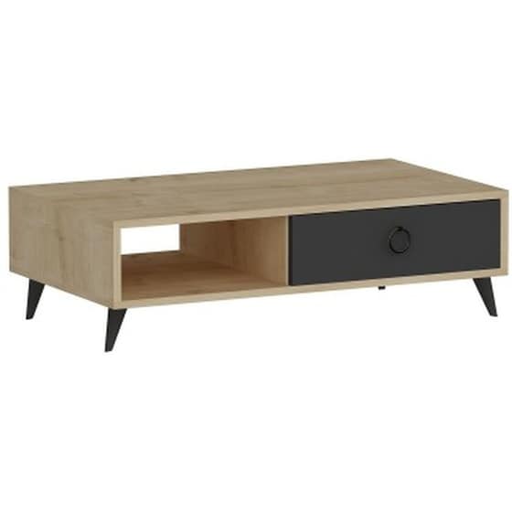Τραπεζάκι Σαλονιού 24Mall Silva Oak από Μοριοσανίδα 50x90x33.1 cm - Ανθρακί image 0