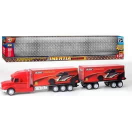 Παιδική  Διπλη Νταλικα Inertia Toy Car Σετ - Κόκκινη