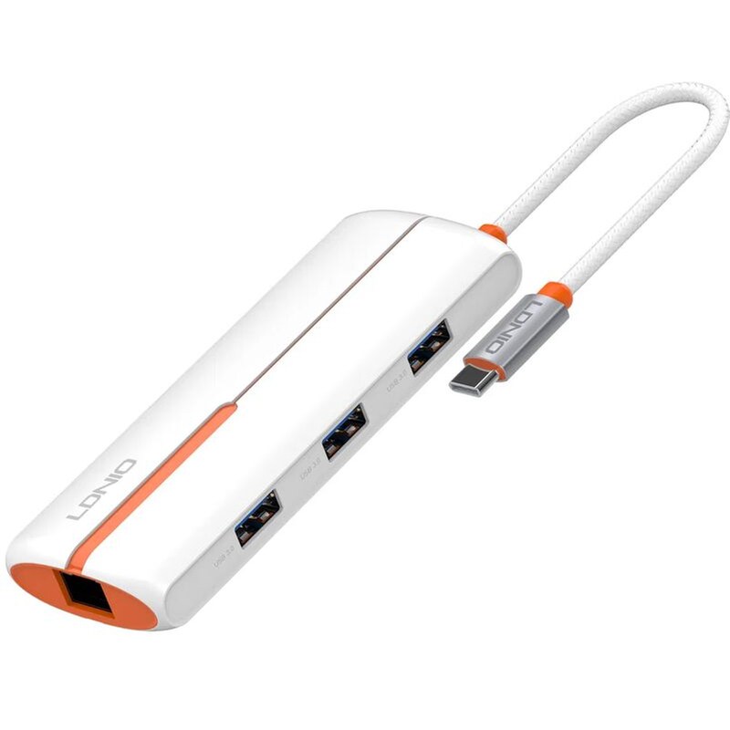 Ldnio Docking Station DS-26U 6 Θυρών με Σύνδεση USB-C, 4K, 100W PD - Λευκό LDNIO