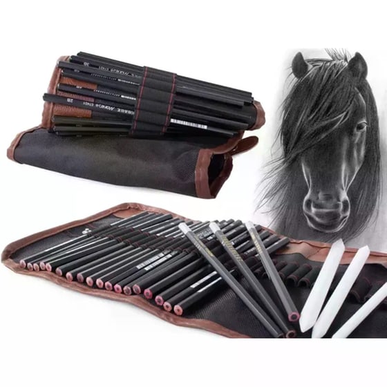 Σετ Επαγγελματικού Σχεδίου Aria Trade Υφασμάτινη Θήκη (29 Τεμάχια) image 1