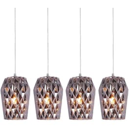 Φωτιστικό Οροφής Πολύφωτο Homelighting Luca 77-3723 Γυάλινο/Μεταλλικό - Ασημί/Γκρι