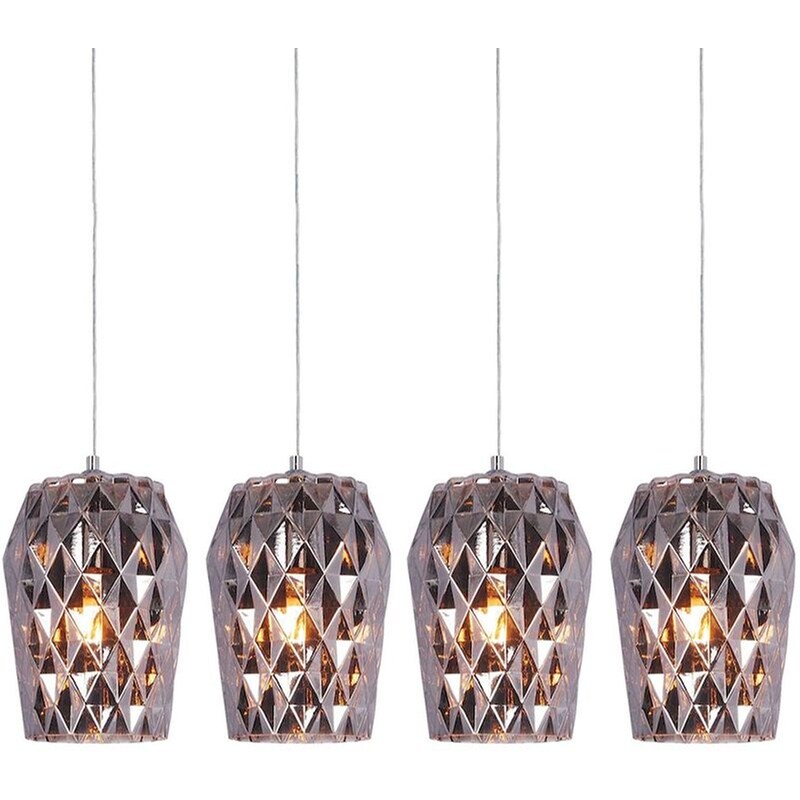 HOMELIGHTING Φωτιστικό Οροφής Πολύφωτο Homelighting Luca 77-3723 Γυάλινο/Μεταλλικό - Ασημί/Γκρι