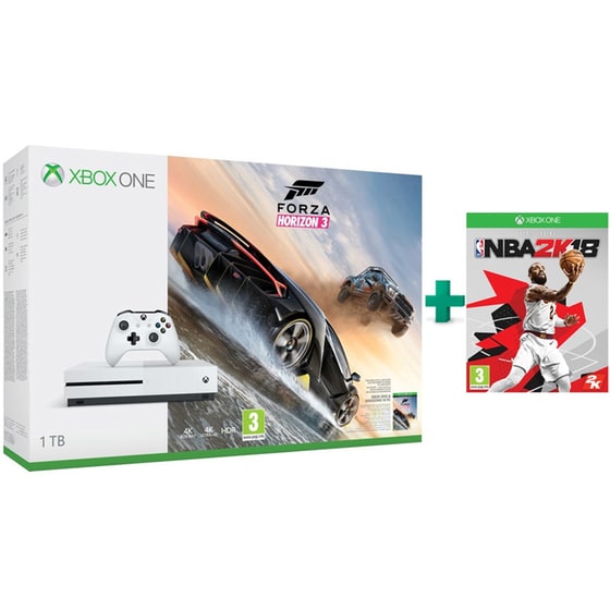 Microsoft Xbox One S White - 1TB & Forza Horizon 3 & NBA 2K18 image 0