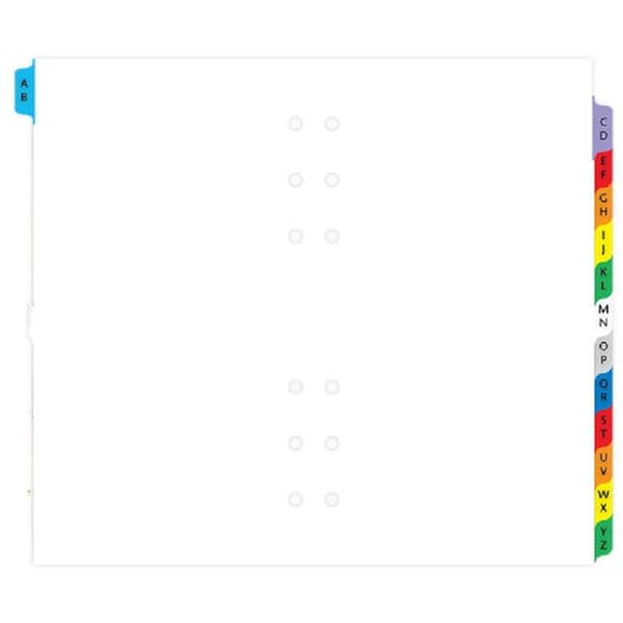 Ανταλλακτικά Φύλλα Filofax Α-Ζ Index Latin Χρωματιστά image 1