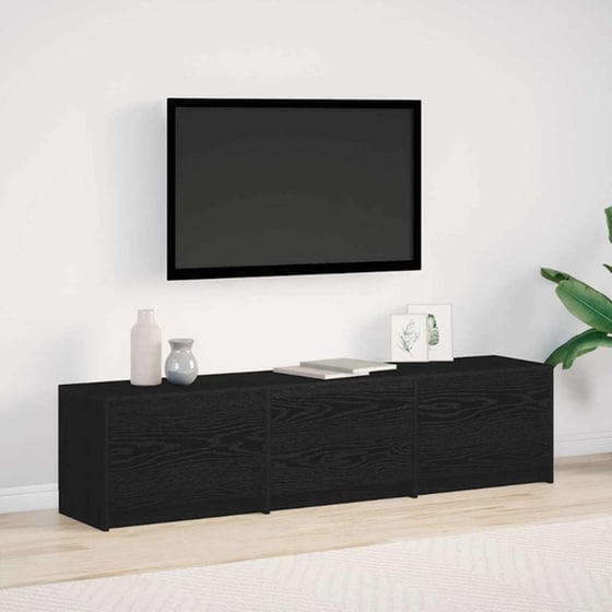 Έπιπλο Τηλεόρασης VidaXL με LED 165 x 34 x 40 cm - Μαύρη Δρυς image 1