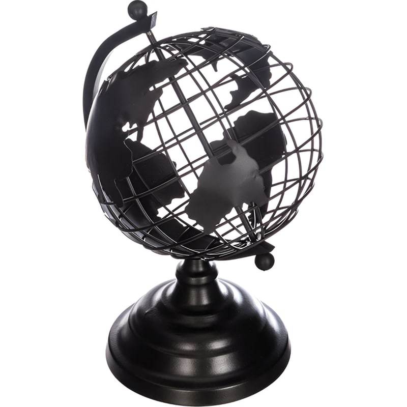 Διακοσμητική Υδρόγειος Σφαίρα Spitishop Μεταλλικό 20x30cm - Μαύρο