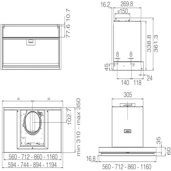 ELICA BOX IN PLUS IXGL/A/120 120 cm Inox Μηχανισμός Απορρόφησης image 6