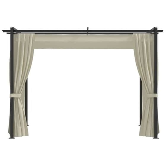 Κιόσκι Vidaxl Ατσάλινο με Κουρτίνες 3x3cm - Κρεμ image 4