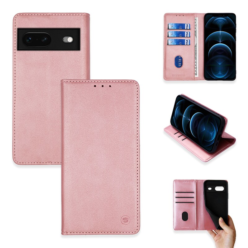 SONIQUE Θήκη Google Pixel 7 - Sonique Vintage Magnet Book - Ροζ Χρυσό