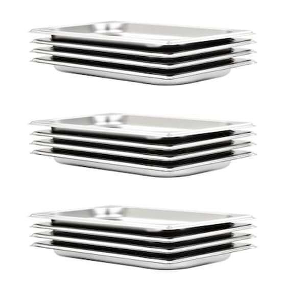 Vidaxl Λεκάνες Gastronorm 12 Τεμ. Gn 1/3 20 Χιλ. Από Ανοξείδωτο Ατσάλι image 0