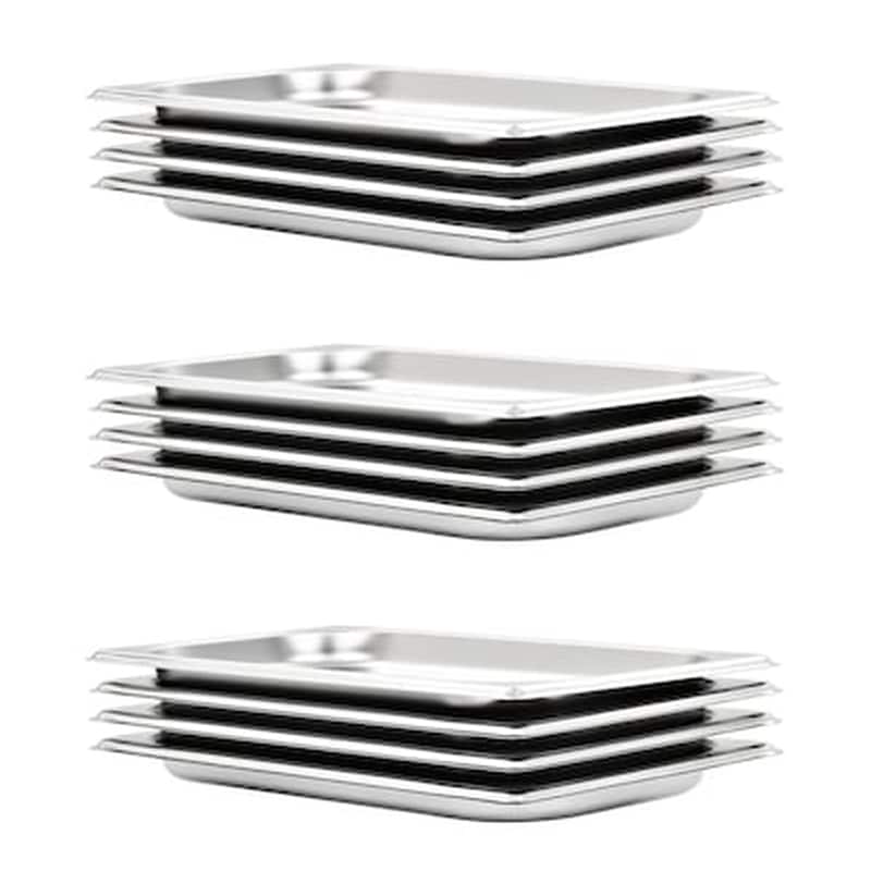 VIDAXL Vidaxl Λεκάνες Gastronorm 12 Τεμ. Gn 1/3 20 Χιλ. Από Ανοξείδωτο Ατσάλι