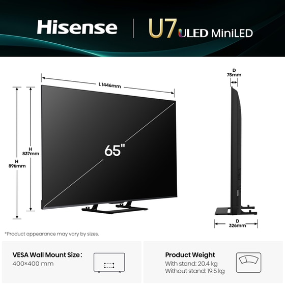 Hisense Mini-LED 65" 4K Smart Τηλεόραση 65U7Q image 2