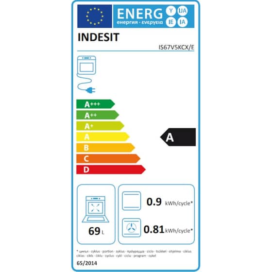 INDESIT IS67V5KCX/E 69 Lt - Inox Ηλεκτρική Κουζίνα Κεραμική image 5
