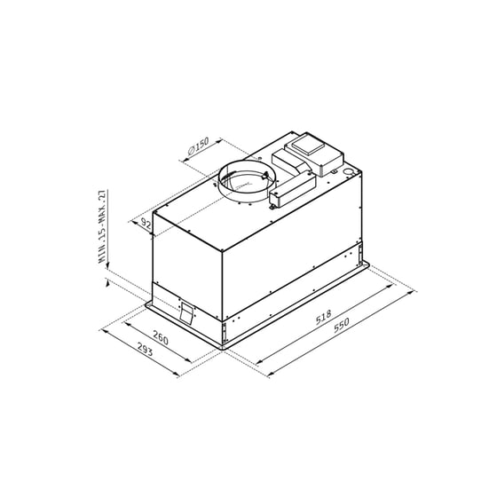 PYRAMIS Plus 065036701 55cm Inox Απορροφητήρας Μηχανισμός Απορρόφησης image 1