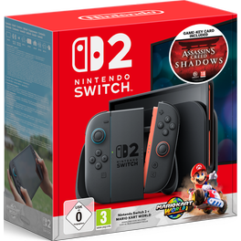 Nintendo Switch 2 Μαύρο Mario Kart World & Assasin's Creed Shadows Bundle